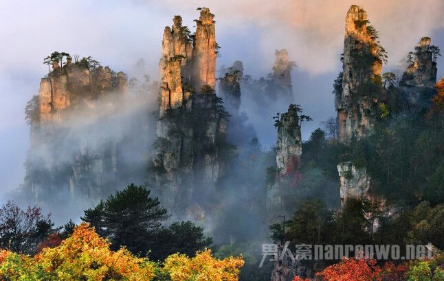 1992年,由张家界森林公园等三大景区构成的武陵源自然风景区被