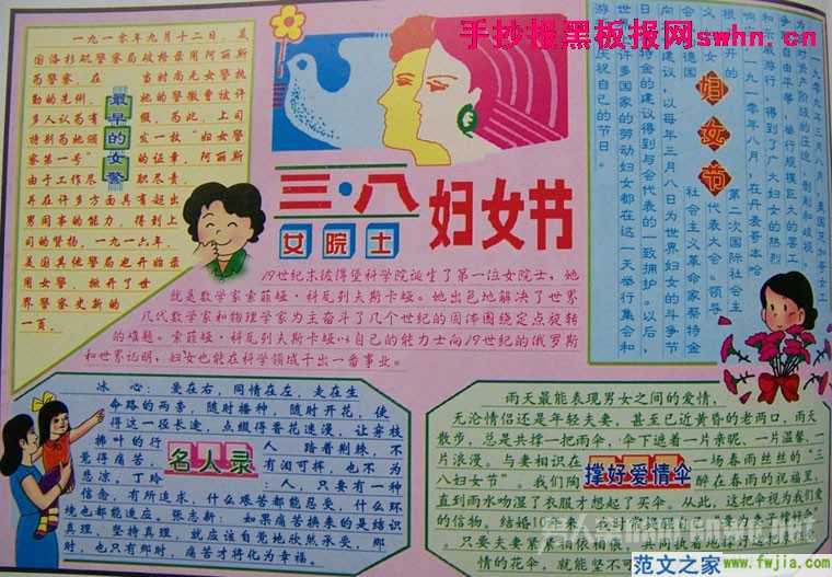 妇女节意义黑板报内容