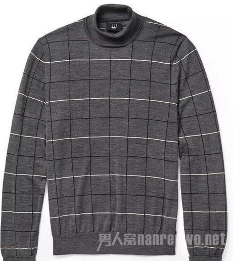 Dunhill - Windowpane CheckWool Rollneck Sweater
