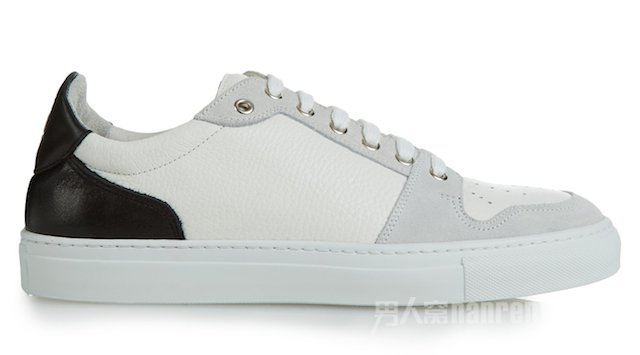 AMI Contrast-panel low-top leather trainers