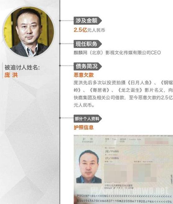 《画皮2》制片人庞洪是名单上唯一电影人