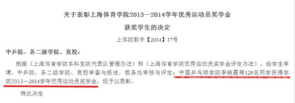 李晓霞屡获优秀运动员奖学金