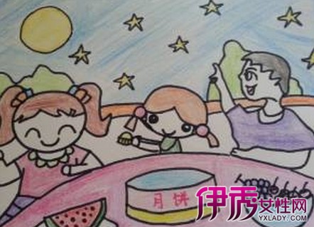 中秋节儿童画怎么画