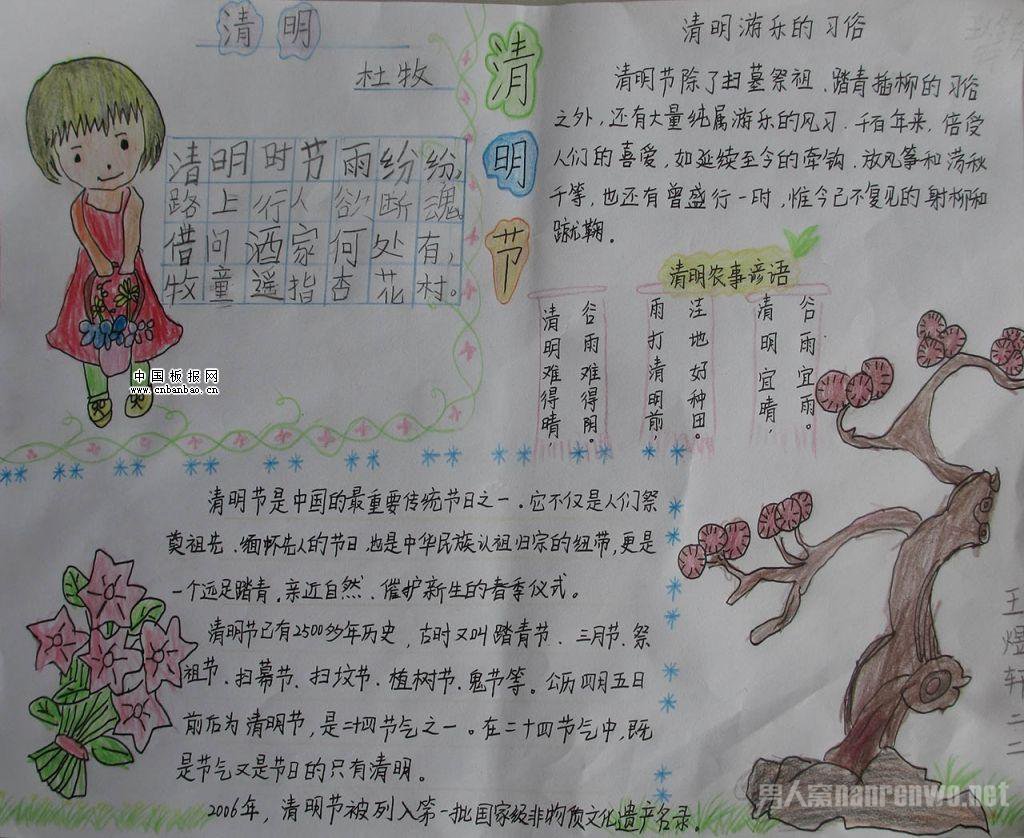 清明节手抄报