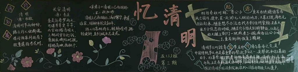 清明节黑板报之忆清明