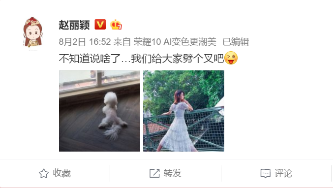 赵丽颖晒劈叉辟谣
