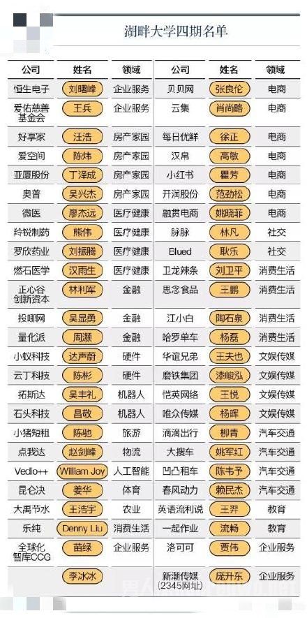 湖畔大学企业家