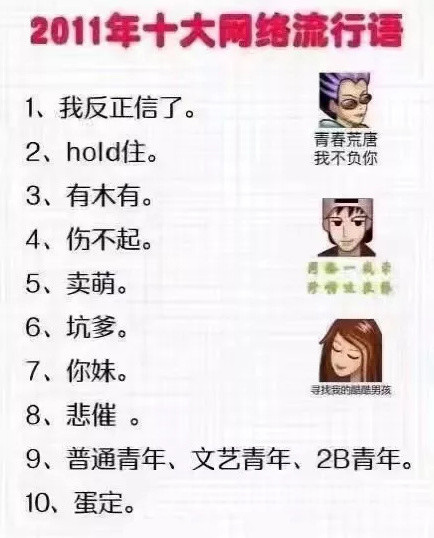 十大网络流行语