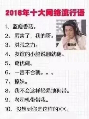 十大网络流行语