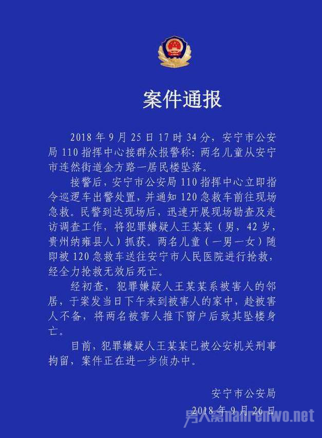 8两幼童被推坠亡