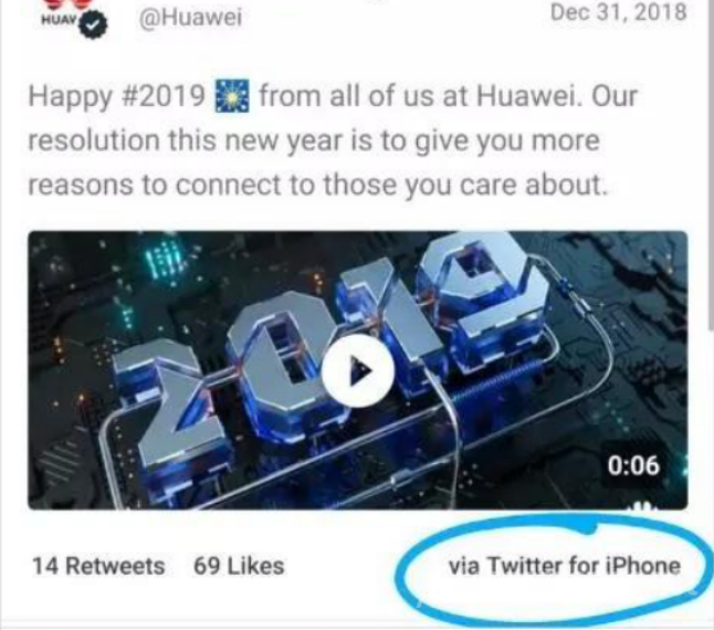 华为Twitter事故