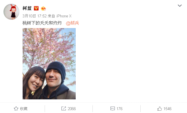 柯蓝和胡兵疑是官宣恋情