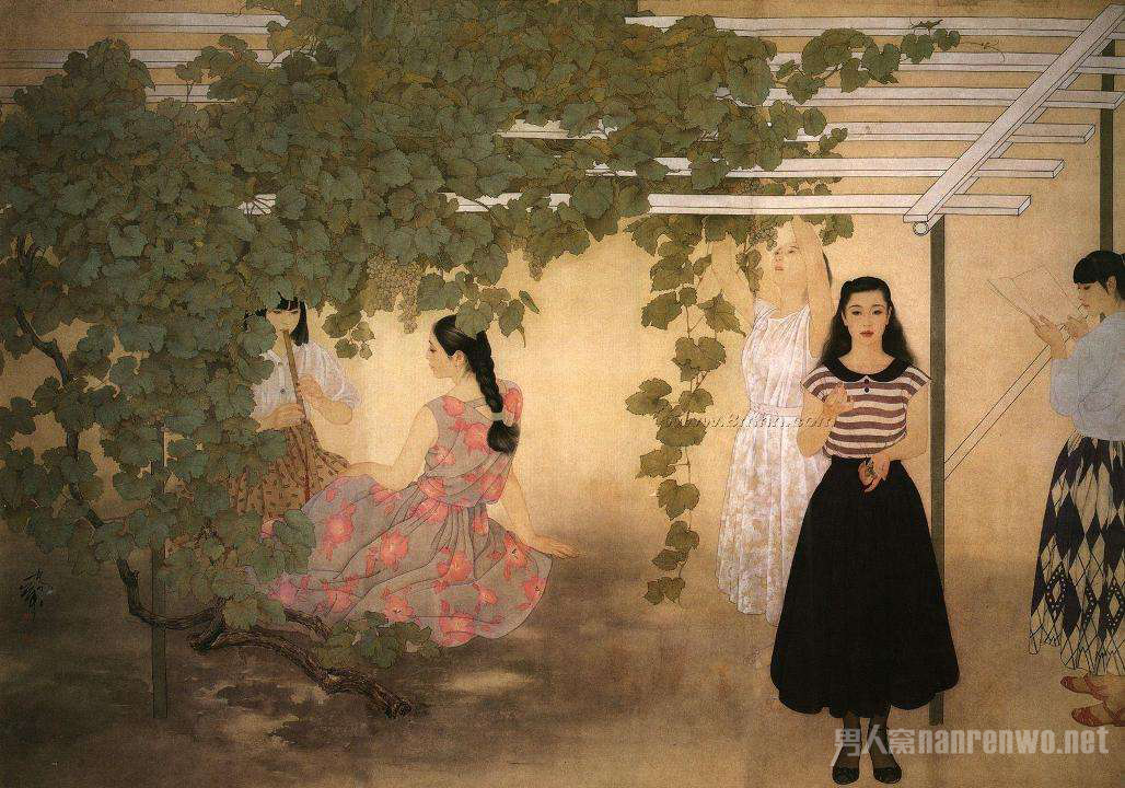 何家英画作《酸葡萄