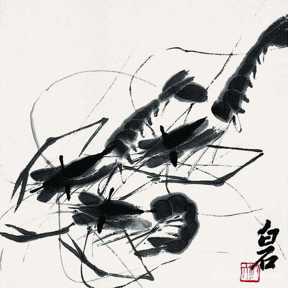 齐白石的《虾》