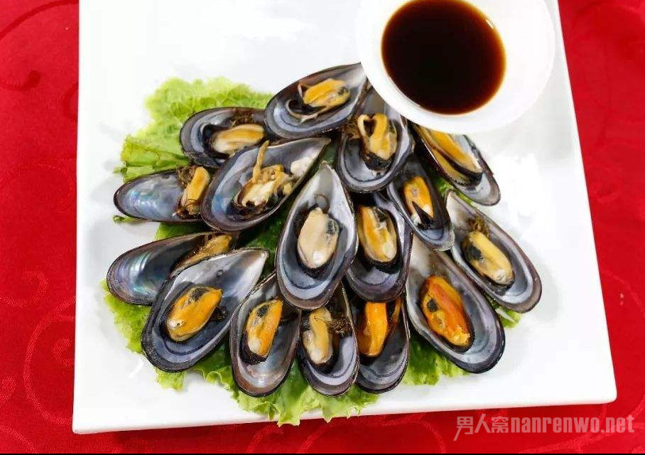 清蒸青口贝     