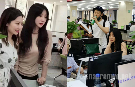 网友拍到柳岩办税中