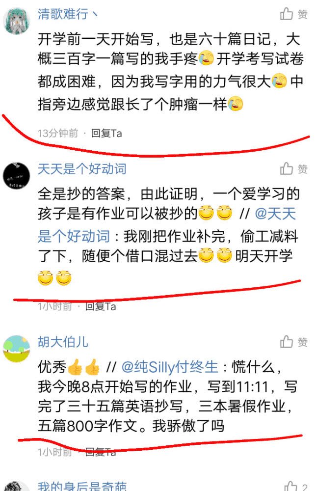 补暑假作业的我