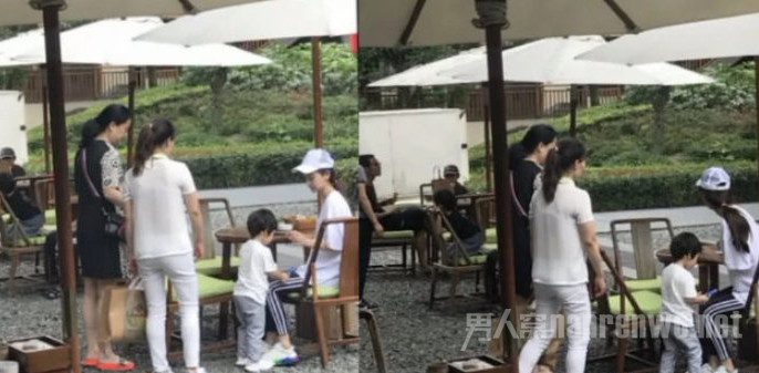 杨颖带儿子外出